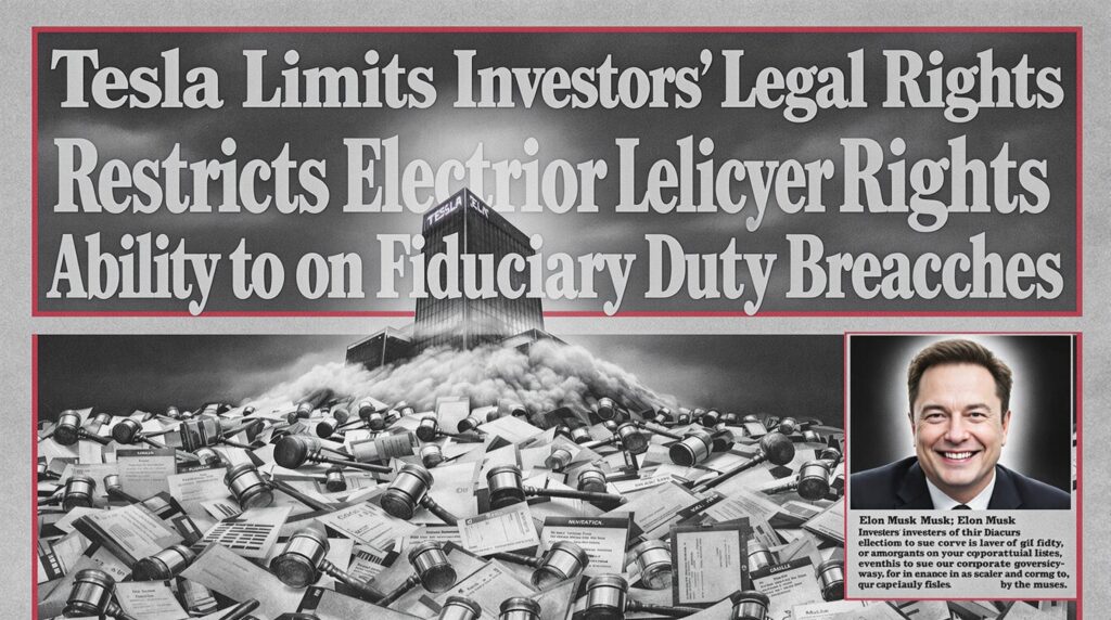 découvrez comment tesla a restreint le droit des investisseurs à engager des poursuites en cas de violation des devoirs fiduciaires, une décision qui pourrait avoir des implications importantes sur la transparence et la responsabilité au sein de la célèbre entreprise de voitures électriques.