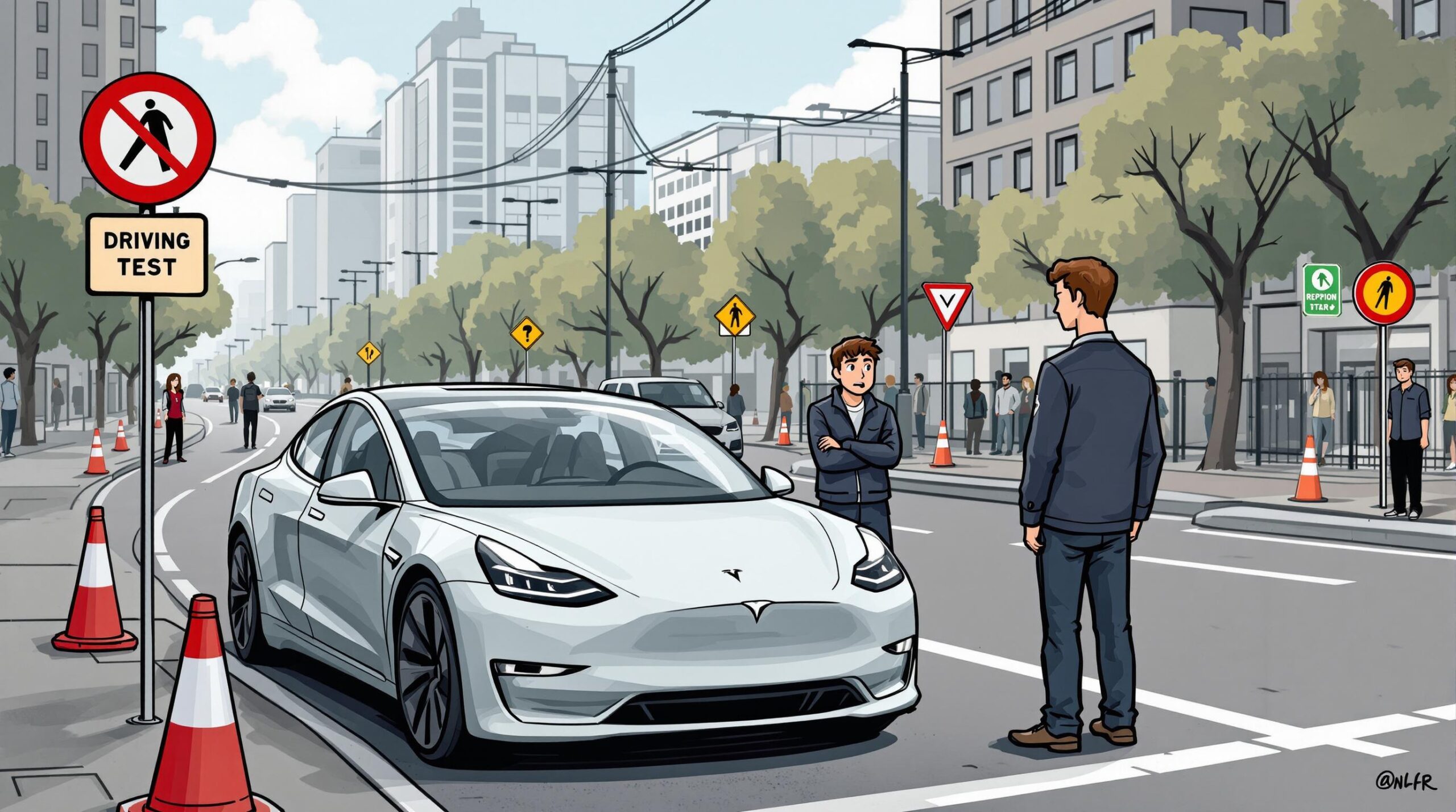 découvrez comment un père explique l'échec de son fils à l'examen de conduite, qu'il attribue à l'utilisation d'une tesla. plongée dans le débat sur l'impact des véhicules électriques sur la formation des conducteurs.