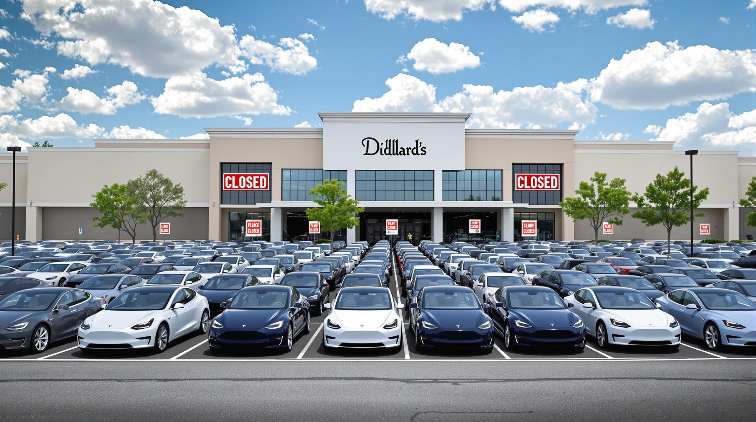 découvrez les raisons intriguantes qui s'expriment derrière le stationnement massif de centaines de teslas devant un dillard's fermé à chesterfield. une analyse fascinante des tendances automobiles et des choix des consommateurs.