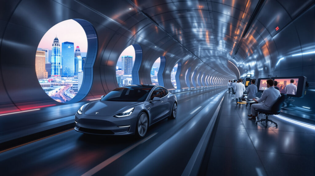 la boring company commence les premiers tests de la fonction 'conduite autonome complète' de tesla dans ses tunnels à las vegas, marquant une étape clé vers des transports souterrains innovants et automatisés.