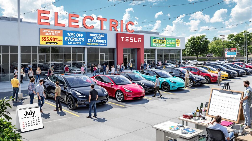 découvrez comment tesla et ses concurrents stimulent les ventes de véhicules électriques en juillet grâce à des réductions de prix attrayantes, alors que la fin des crédits d'impôt approche. analyse du marché et impact sur les consommateurs.