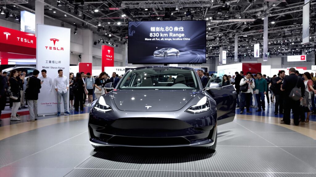 tesla dévoile une model 3 à l’autonomie record de 830 km, son modèle le plus endurant à ce jour, mais disponible uniquement sur le marché chinois.
