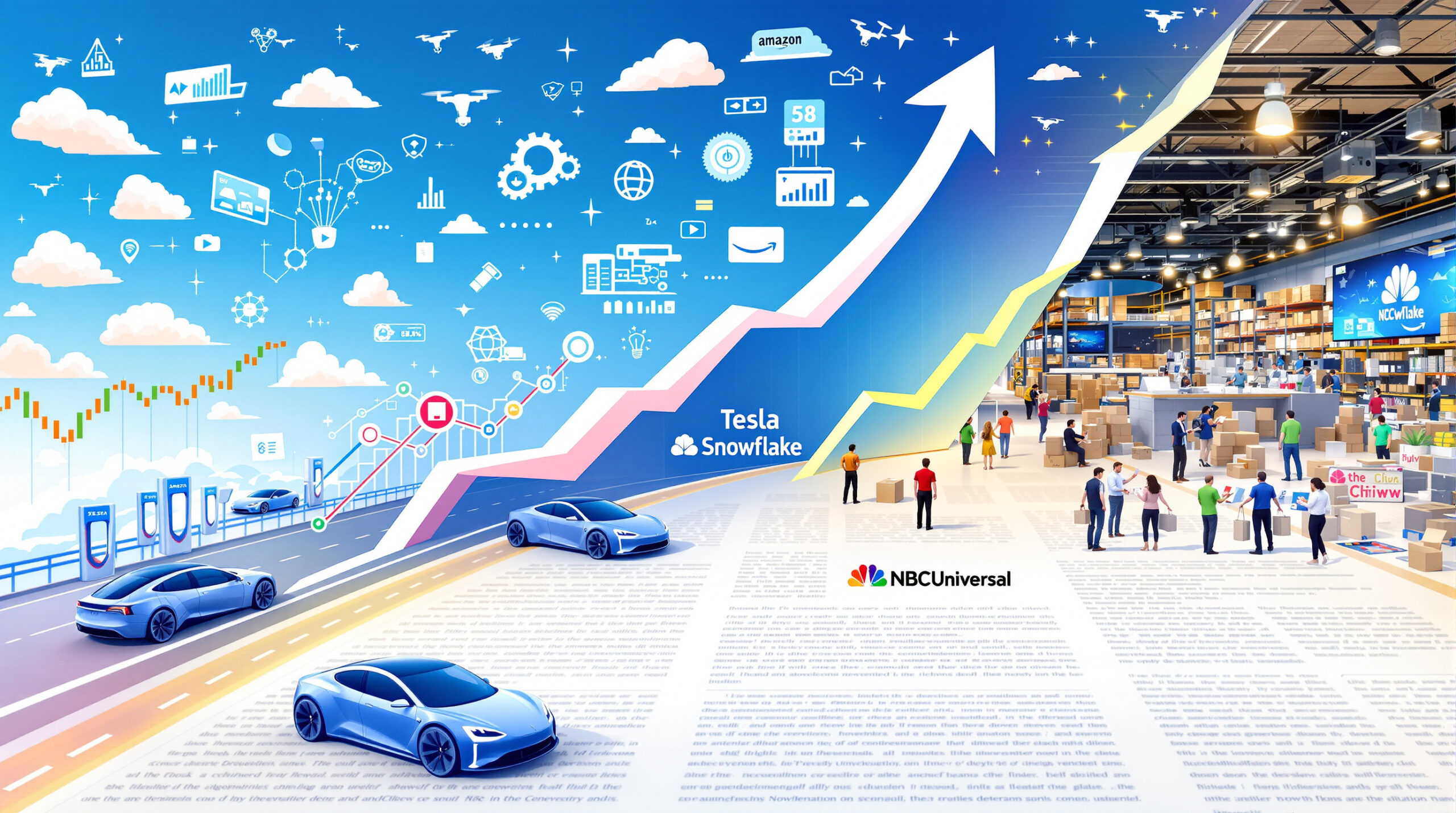 découvrez comment tesla, snowflake, amazon et nbcuniversal connaissent une croissance remarquable. analyse des tendances clés et facteurs de succès derrière leur essor fulgurant sur les marchés actuels.