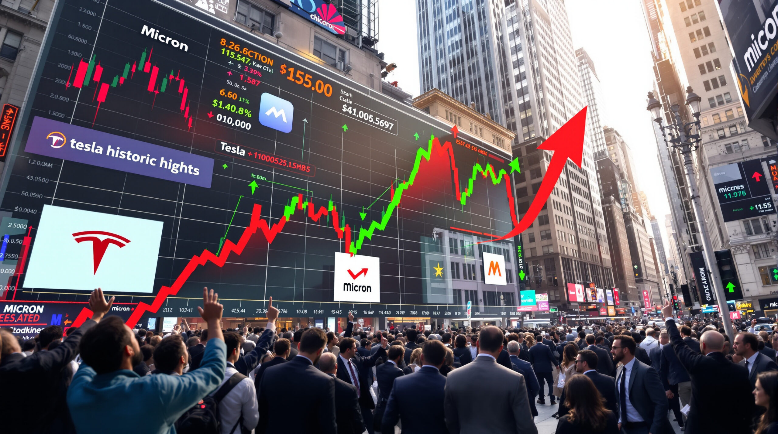 découvrez comment les indices de wall street atteignent de nouveaux sommets historiques, portés par l'ascension impressionnante de tesla et micron. analyse des tendances et perspectives du marché américain.