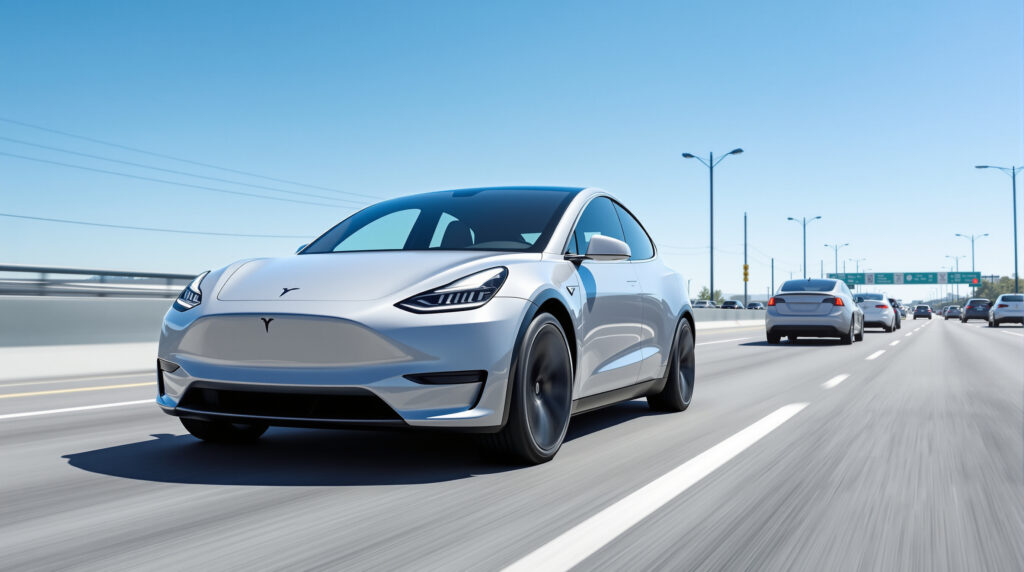 découvrez le model y 'plus abordable' de tesla, récemment aperçu sans camouflage sur l'autoroute. un premier aperçu de la nouvelle version économique avant son lancement officiel en france.