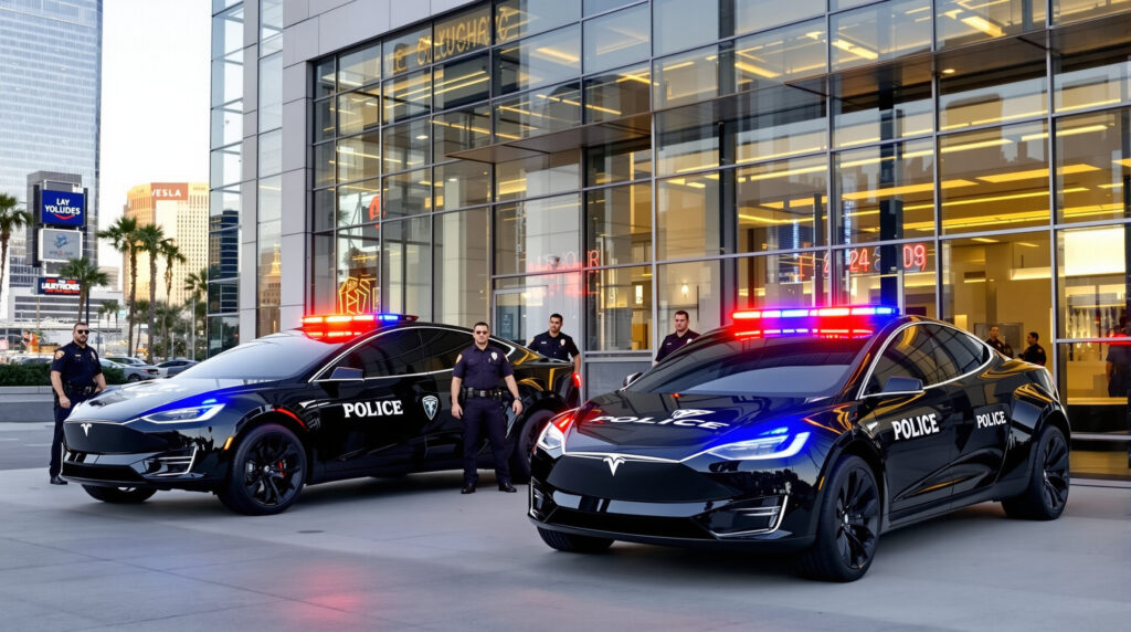 les forces de l'ordre de las vegas adoptent des tesla cybertrucks de luxe, généreusement offerts par un milliardaire de la tech, pour moderniser leur flotte et renforcer leur efficacité.
