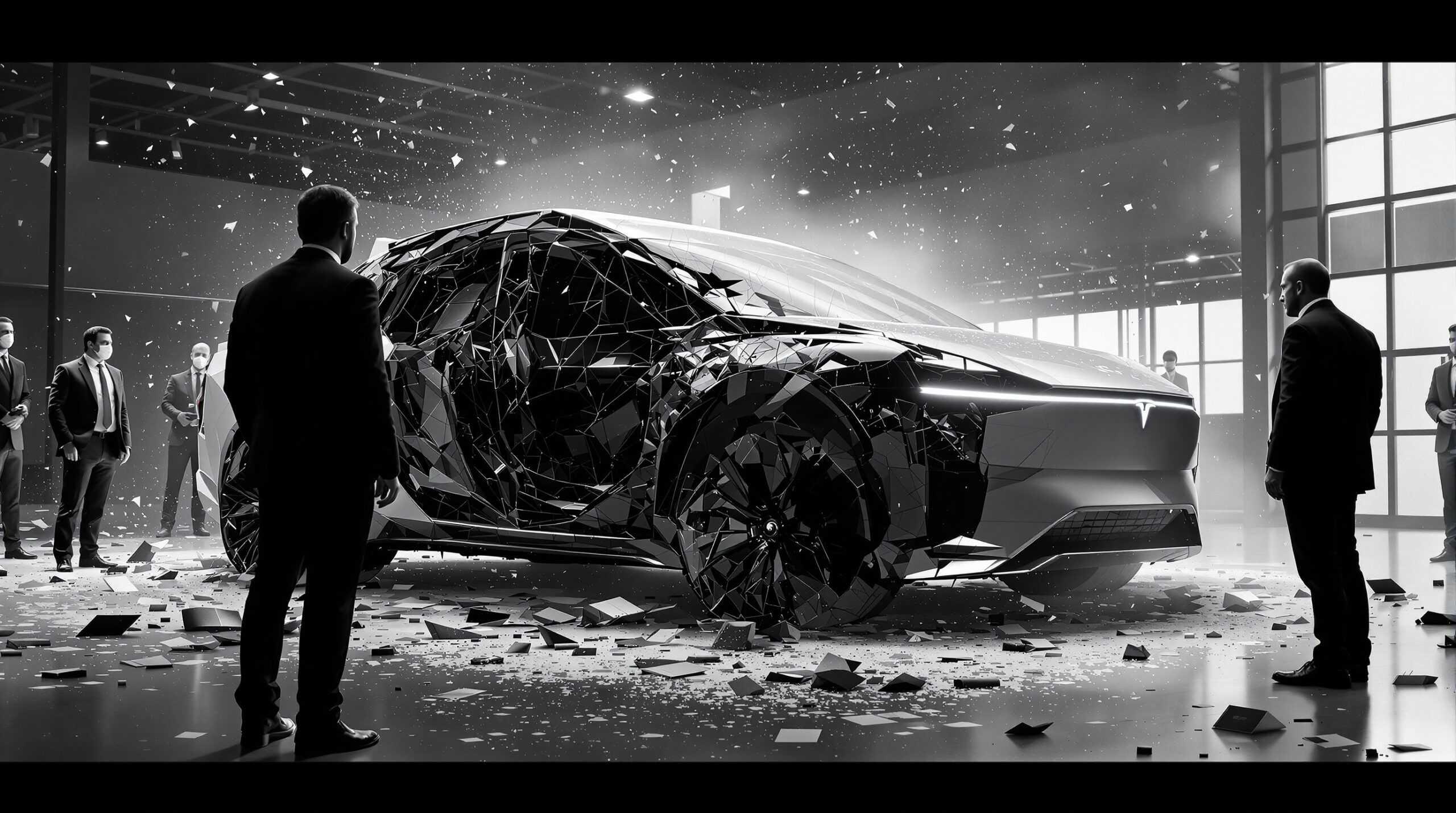 découvrez comment le designer en chef de tesla transforme un incident avec les fenêtres brisées du cybertruck en un moment marketing ingénieux et inoubliable.