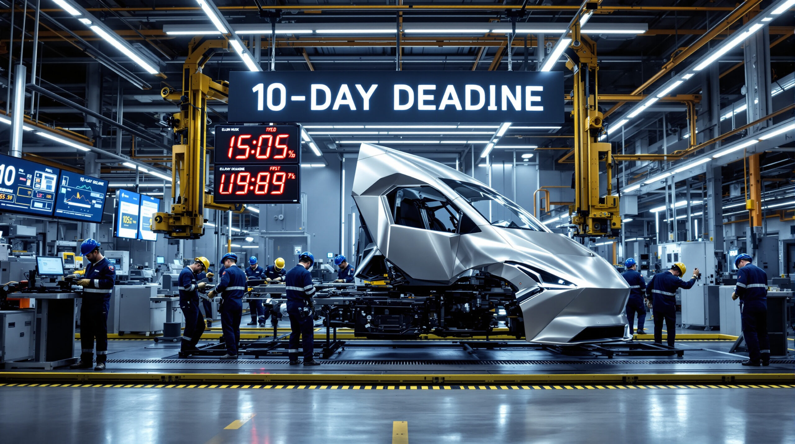 tesla fait face à une forte demande pour son cybertruck abordable, tandis qu'elon musk impose un délai serré de 10 jours pour répondre à cette demande.