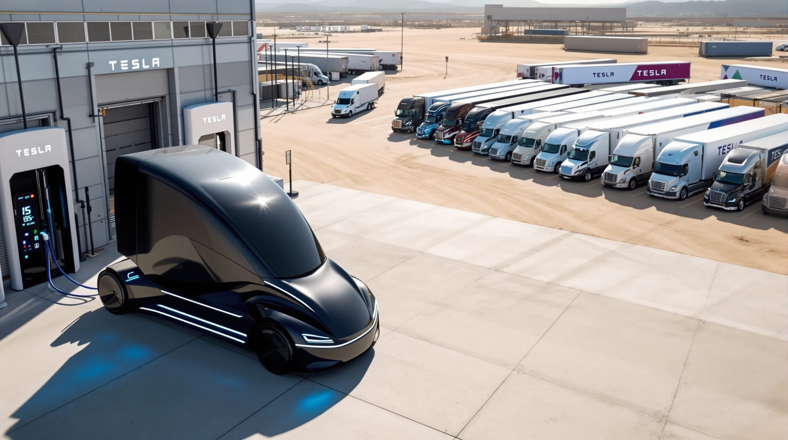tesla développe un réseau de recharge dédié pour son camion semi, renforçant sa position face à une concurrence de plus en plus rude dans le secteur du transport de marchandises.