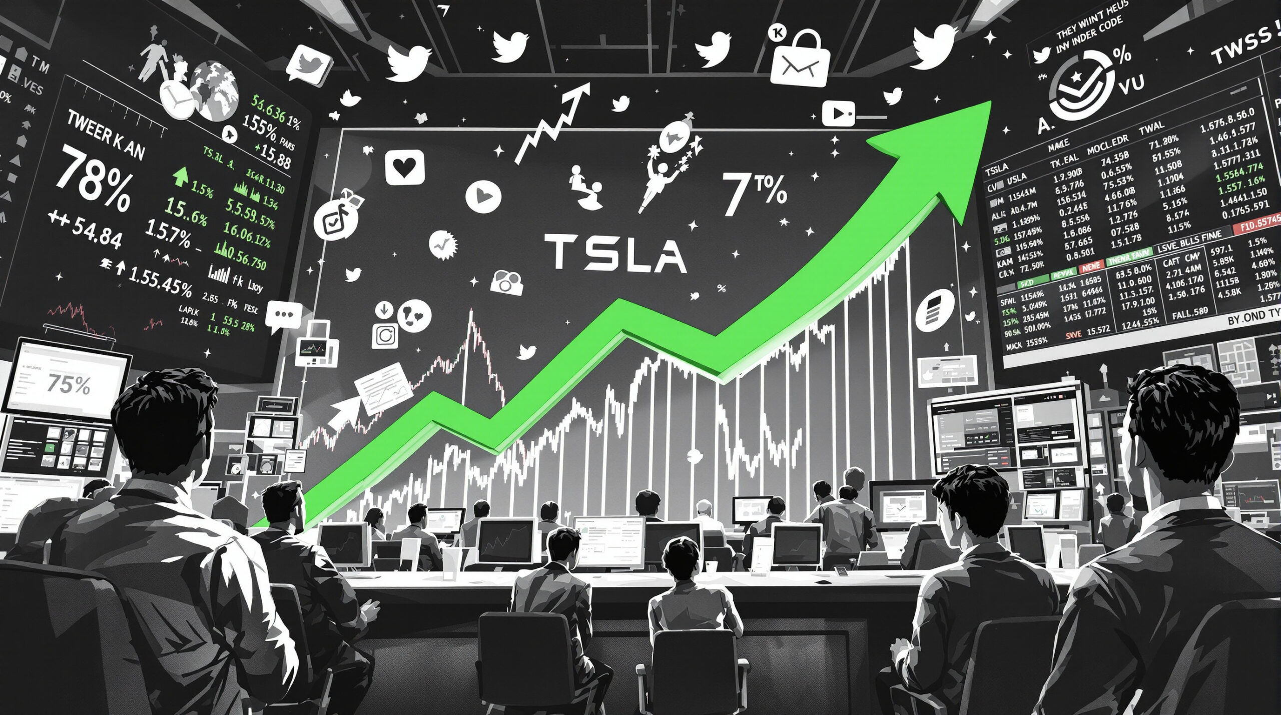 découvrez comment les récents tweets ont propulsé l'action tesla à une hausse spectaculaire de 7 %, et analysez les impacts de ces communications sur le marché boursier.