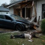 un accident tragique impliquant une tesla en mode assistance à la conduite a causé la mort d'une femme après que le véhicule a percuté une maison. enquête en cours pour comprendre les circonstances.