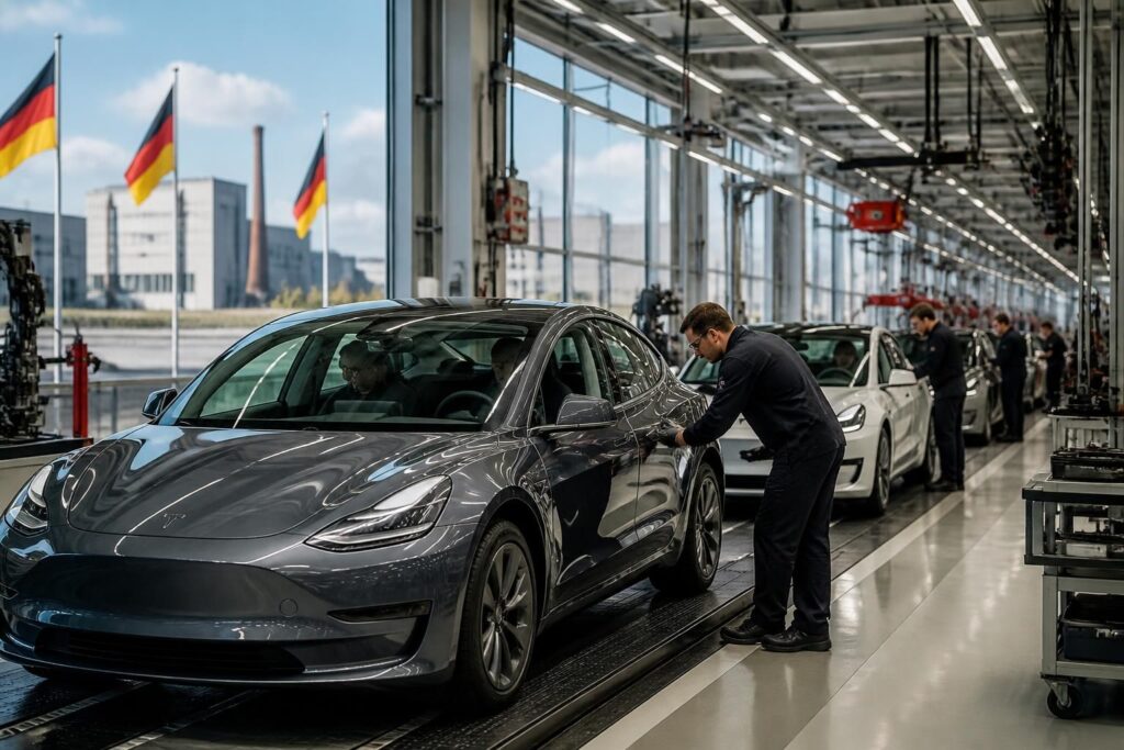 tesla booste sa production en allemagne de 20 % suite à un trimestre exceptionnel, renforçant sa position sur le marché européen de la voiture électrique.