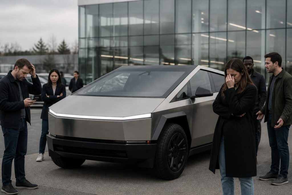 tesla modifie la politique de transfert du fsd sur la nouvelle version du cybertruck, provoquant des annulations et des préoccupations chez les acheteurs.