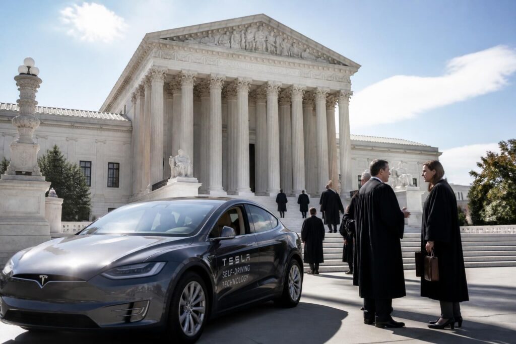 tesla porte son combat juridique sur les brevets de conduite autonome jusqu'à la cour suprême, défendant ses innovations clés dans le domaine des véhicules autonomes.