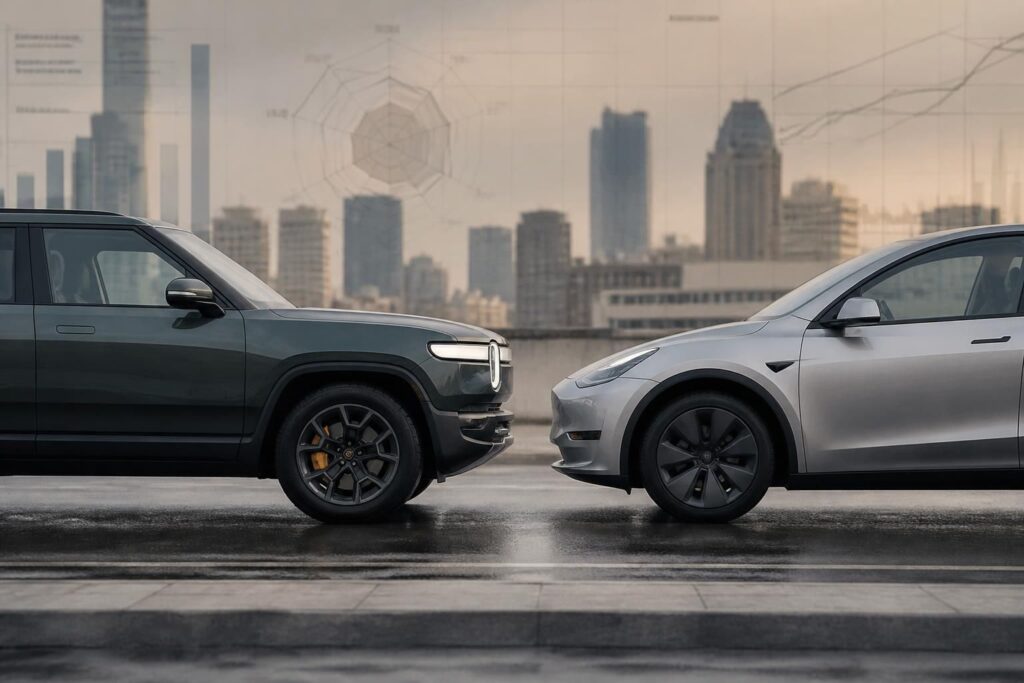 découvrez le comparatif exclusif d'edmunds entre le rivian r2 et le tesla model y, deux suv électriques remarquables. analyse détaillée des performances, design et autonomie pour choisir le meilleur véhicule électrique.