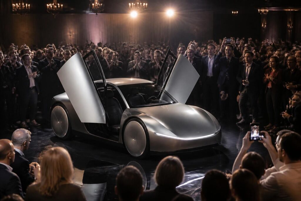 découvrez le lancement surprise du tesla cybercab lors d'un événement privé exclusif, où les fans ont été complètement pris de court par cette révélation inattendue.