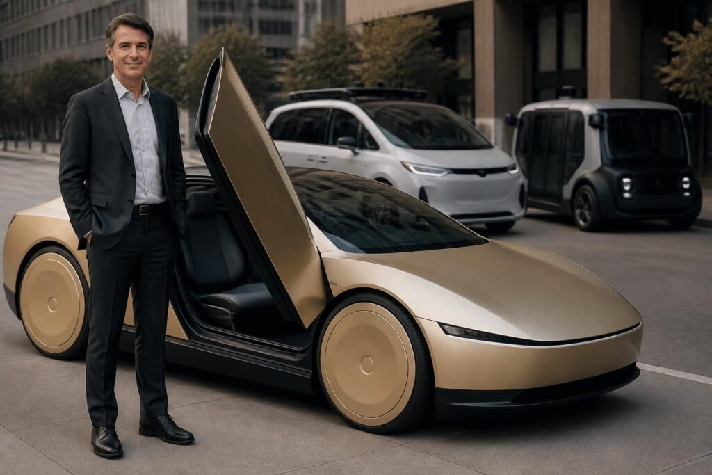 ross gerber soutient le tesla cybercab en affirmant qu'il est plus esthétique comparé aux véhicules autonomes de waymo et zoox, mettant en avant son design unique.