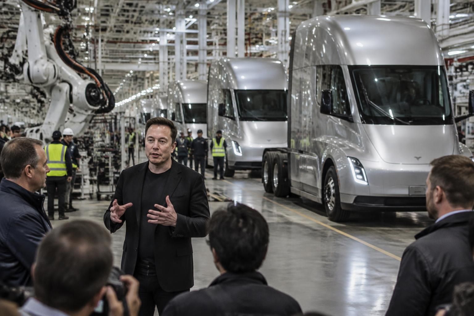 tesla lance la production à grande échelle de son camion électrique semi dans son usine du nevada, une annonce confirmée par elon musk.
