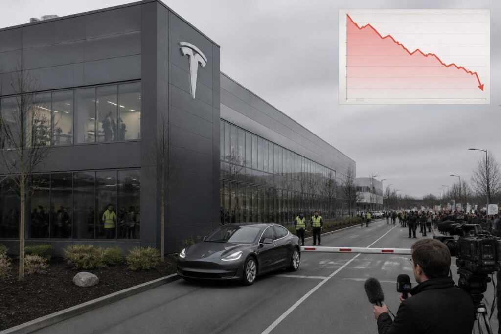 tesla perd 1% en bourse alors que son usine d'ia de 16,8 milliards de dollars est au cœur d'une polémique liée à son nom.