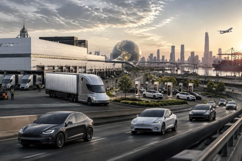 tesla affiche ses ambitions dans le secteur des transports et entend étendre son influence à l’échelle mondiale.