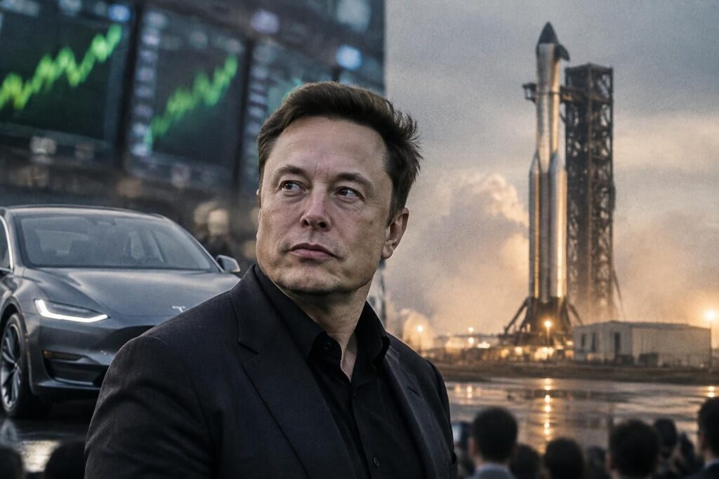 tesla et spacex progressent en bourse après qu’elon musk a confirmé de possibles discussions en vue d’une fusion entre les deux entreprises.