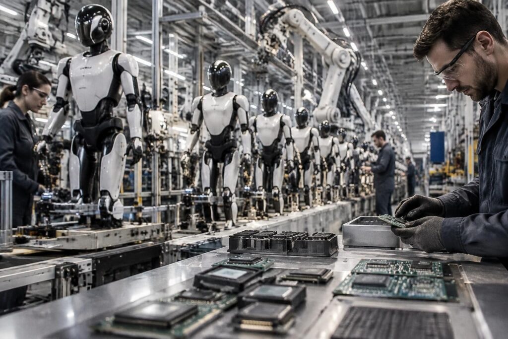 tesla envisage de produire des millions de robots optimus, une perspective qui pourrait ouvrir de nouvelles opportunités pour texas instruments.
